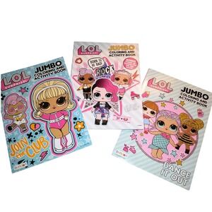 LOL Surprise Jumbo Coloring Activity Books Lot of 3 Stand Up Display NEW Bendon
